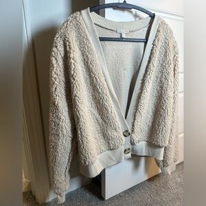 Gianni Bini Cream Textured Cardigan